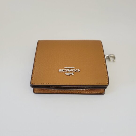 Coach C2862 Pebbled Leather Snap Wallet Clutch Light Saddle - Picture 5 of 7